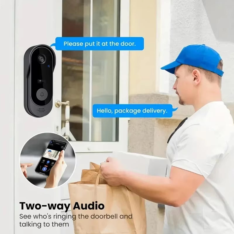 1080P Wireless WIFI Video Doorbell Intercom Door Bell with Camera Tuya Smart Home for Security Protection PIR Motion Detection