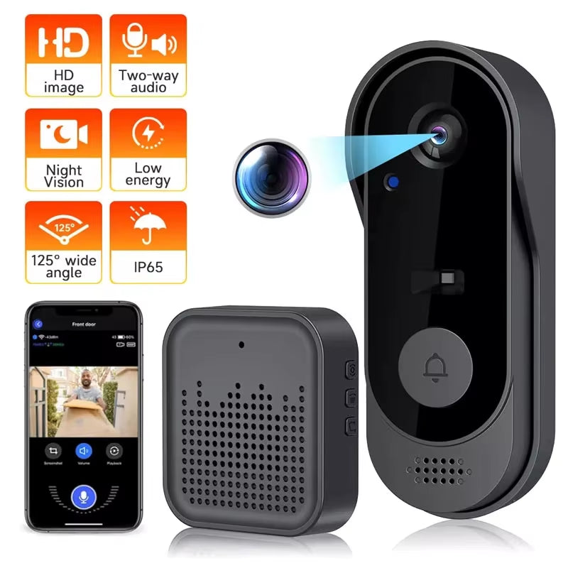 1080P Wireless WIFI Video Doorbell Intercom Door Bell with Camera Tuya Smart Home for Security Protection PIR Motion Detection